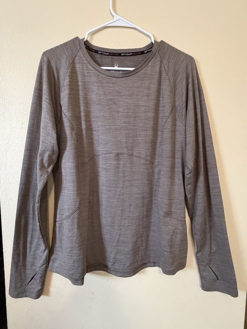 SPYDER RASH GUARD MEN’S XL BROWN , UPF 30, QUICK DRY, PRE-OWNED